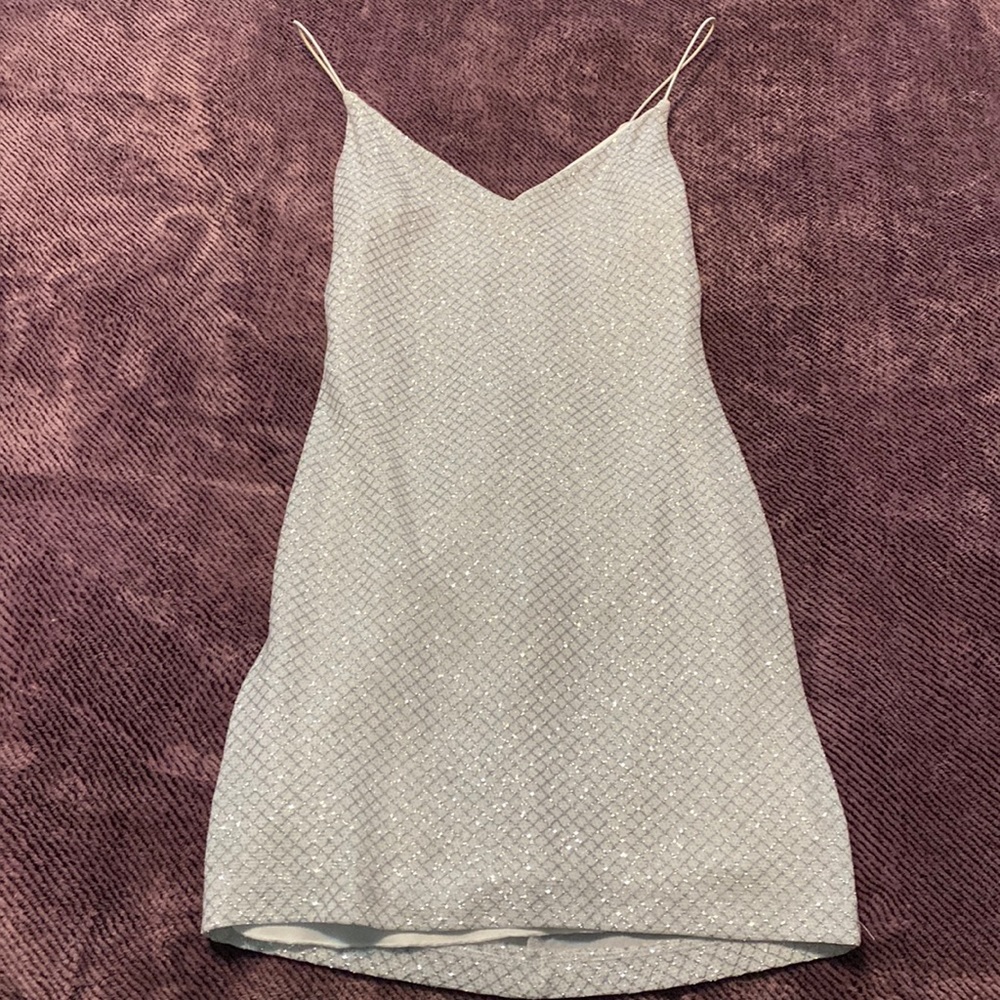 Glittery White Homecoming Dress